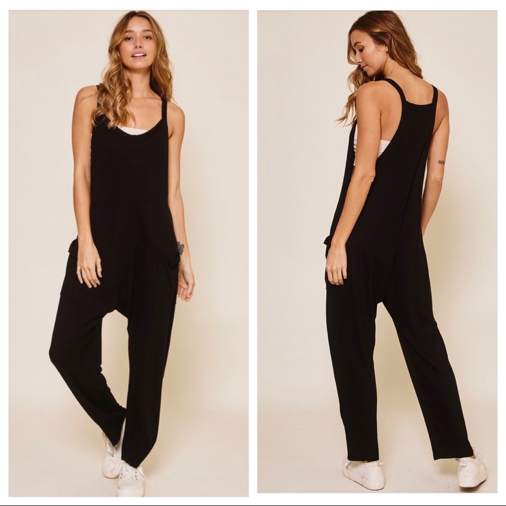 08 ✨RESTOCKED✨Boho Solid Harem Jumpsuit - Picture 2 of 4